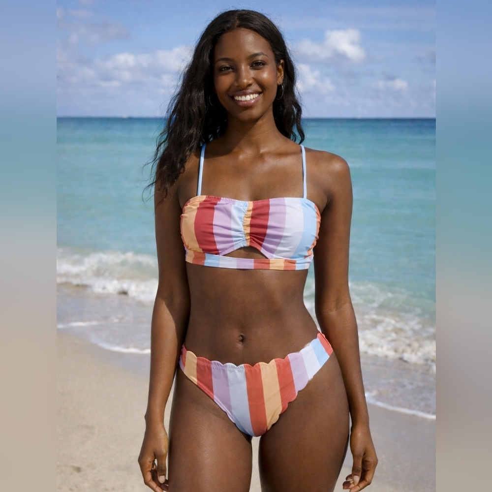 Striped Multicolor Bikini Set